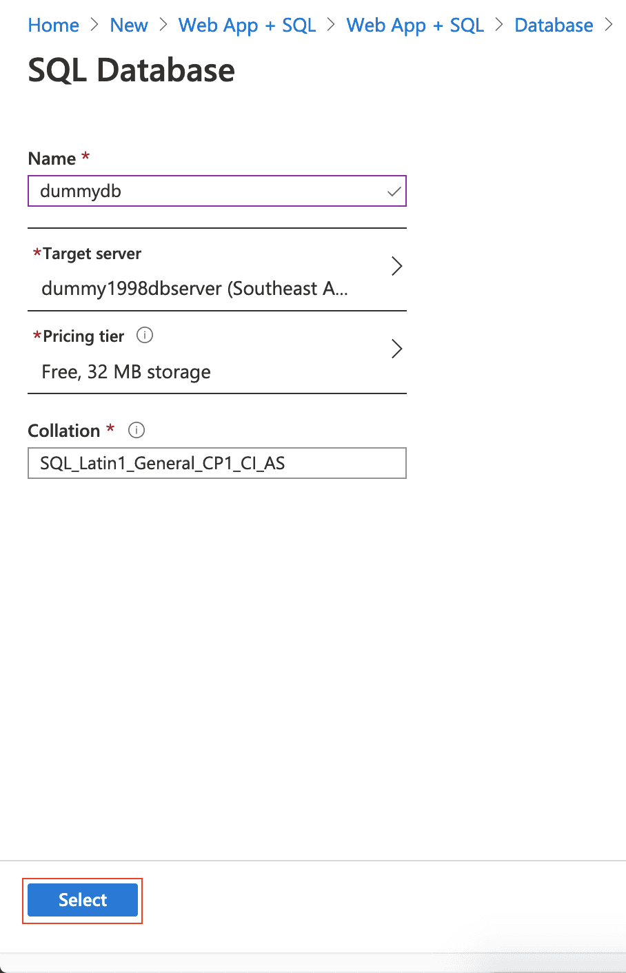 SQL database