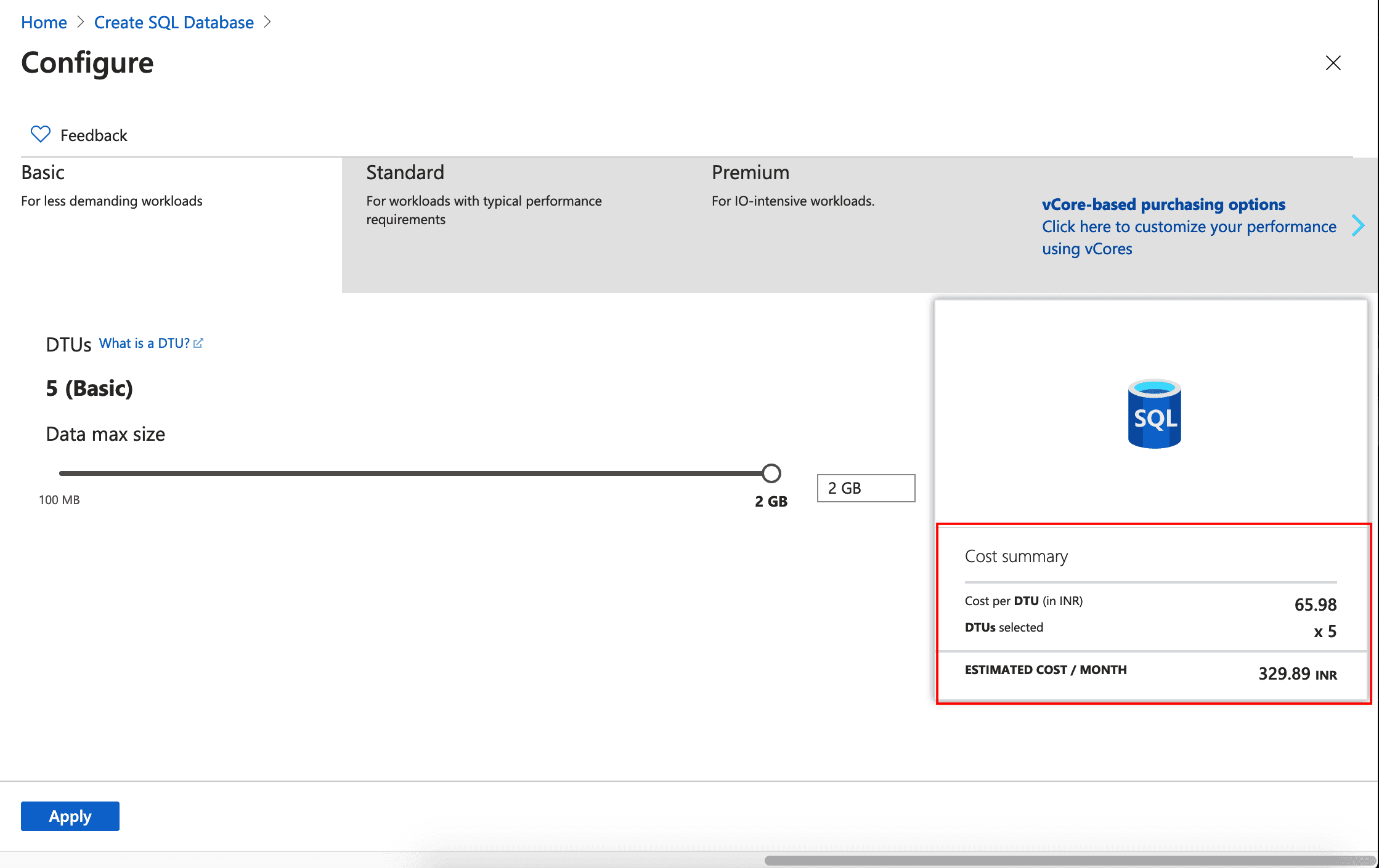 sql server in azure